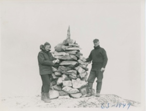 Image of Miriam and MacMillan at cairn